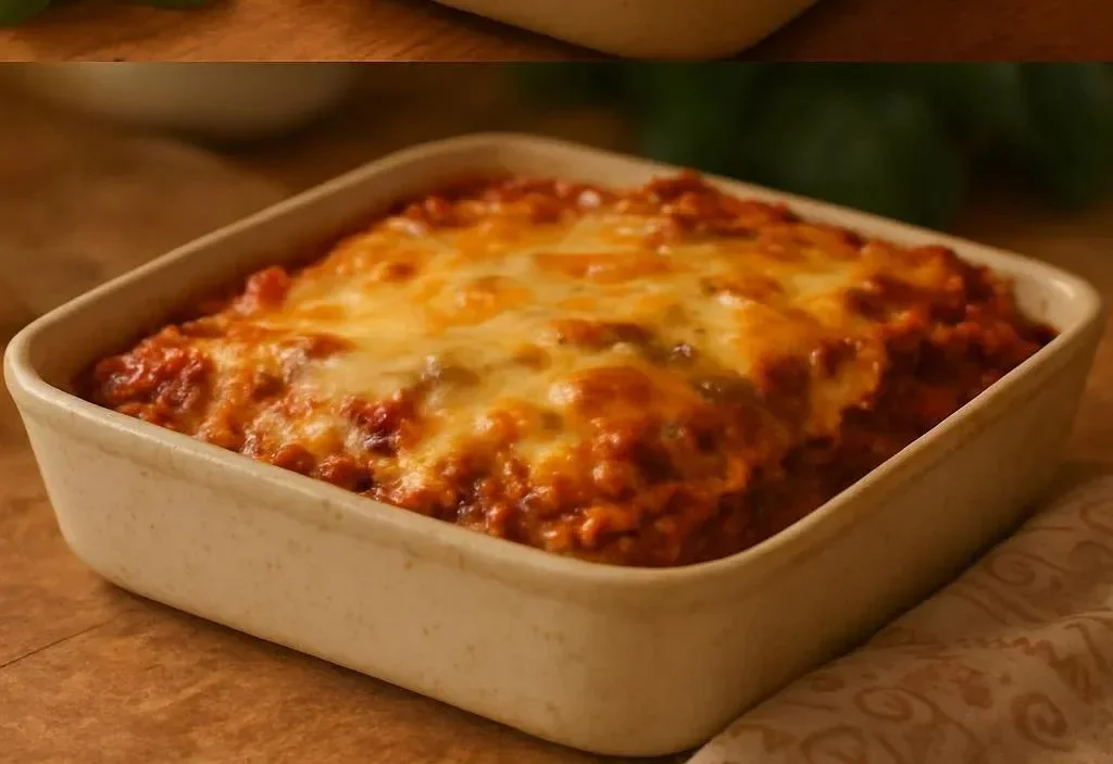 Delicious classic lasagna layered with meat sauce and cheese