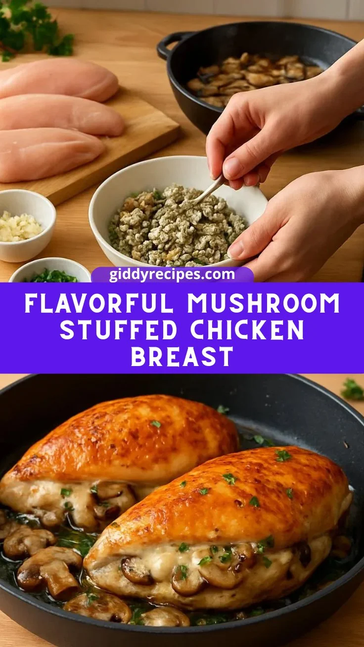 Flavorful Mushroom Stuffed Chicken Breast
