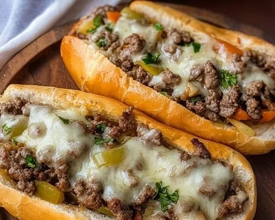 Ground Beef Philly Cheesesteaks