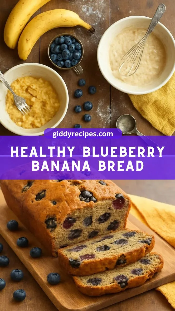 Healthy Blueberry Banana Bread 2 Healthy Blueberry Banana Bread