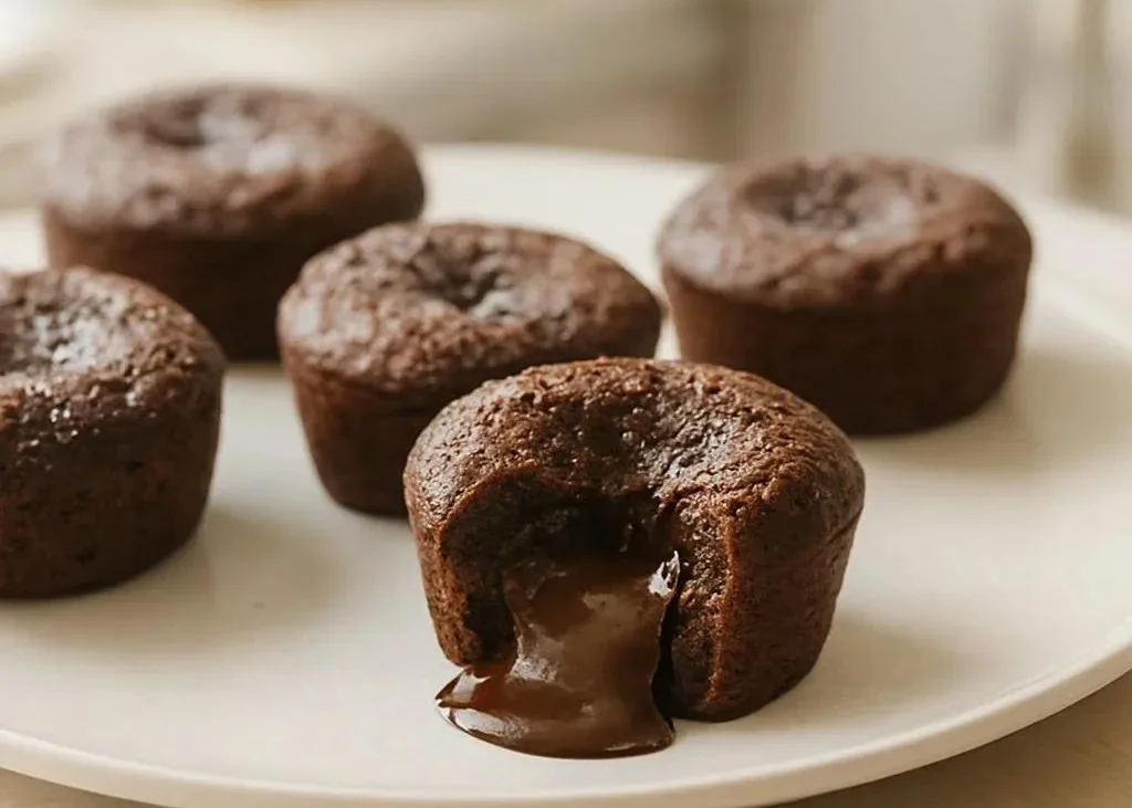 Delicious mini lava cakes ready to serve as festive treats.