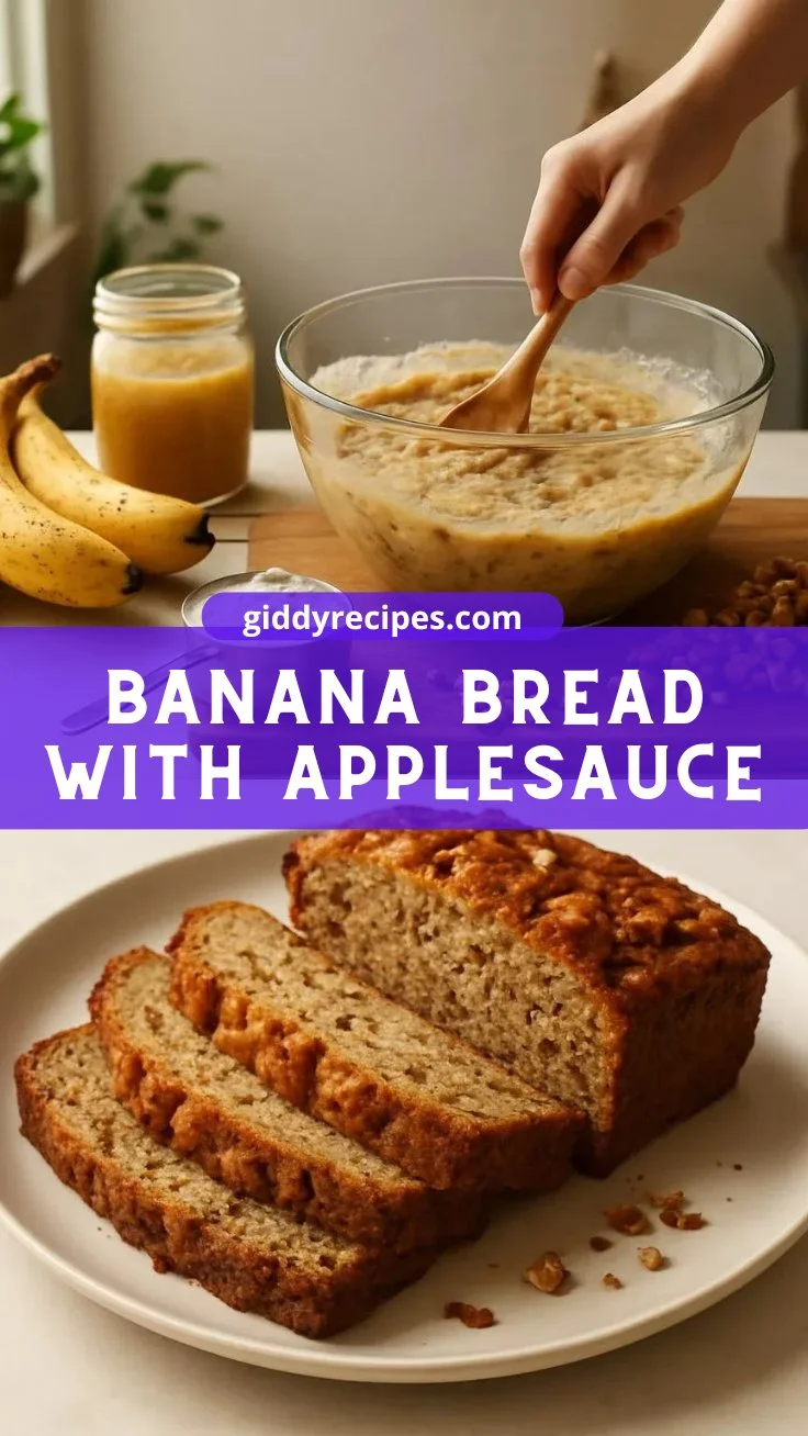 Moist Sugar Free Banana Bread with Applesauce