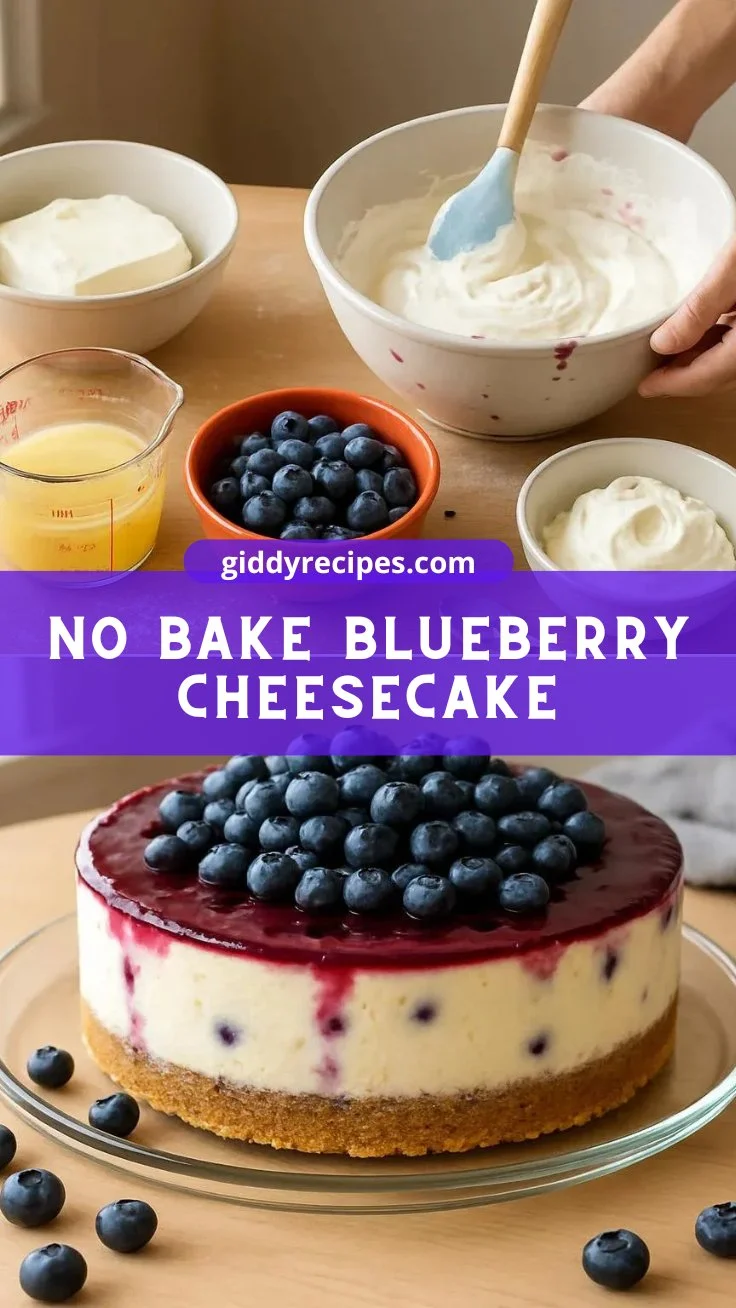 No Bake Blueberry Cheesecake