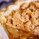 Sliced Dutch apple pie with all-butter crust and cinnamon topping