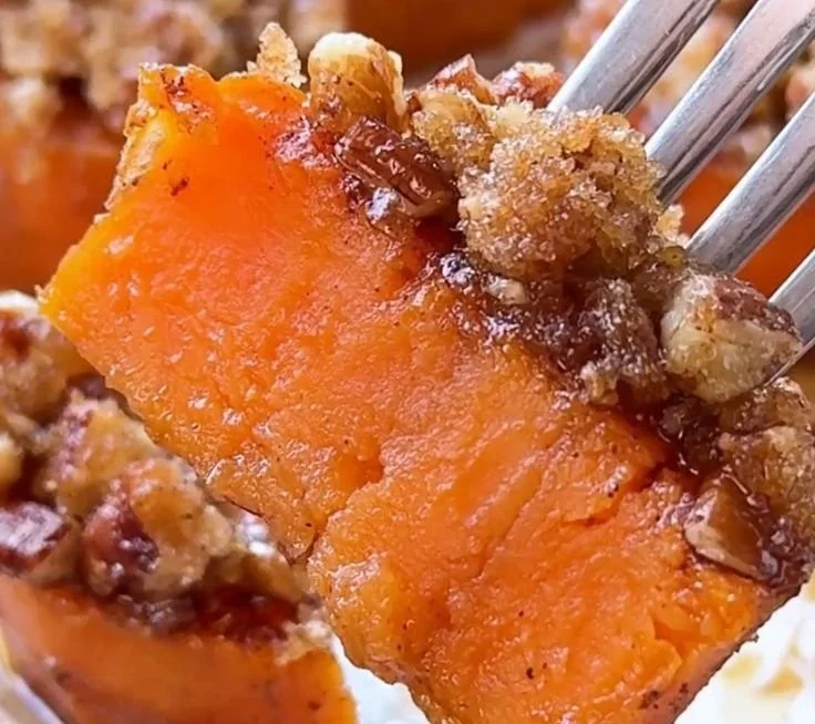 Delicious melt-in-your-mouth sweet potatoes served on a plate