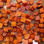 Delicious roasted sweet potatoes served as a healthy side dish